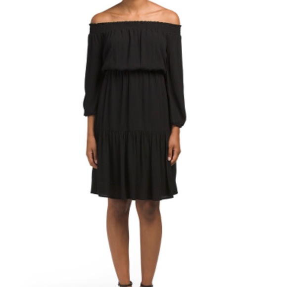 Sharagano Dresses & Skirts - SHARAGANO Petite Off Shoulder Long Sleeve Dress